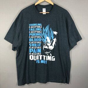 Gildan Vegeta Dragon Ball Z T-Shirt Men's 2XL Gray Graphic Tee Heavy Cotton DBZ